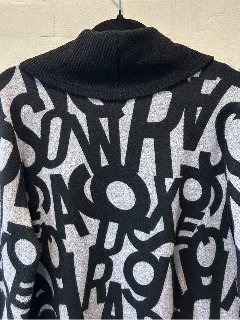 Trisha Tyler Alphabet Print Cowl Neck Sweater Knit XL Teacher Style Cozy Core - Picture 6 of 7